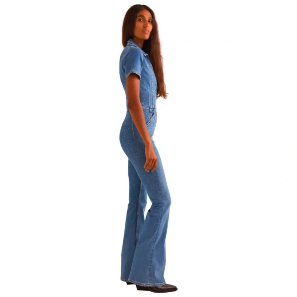 New: Free People We The Free Jayce Flare Leg Jumpsuit. Size Large